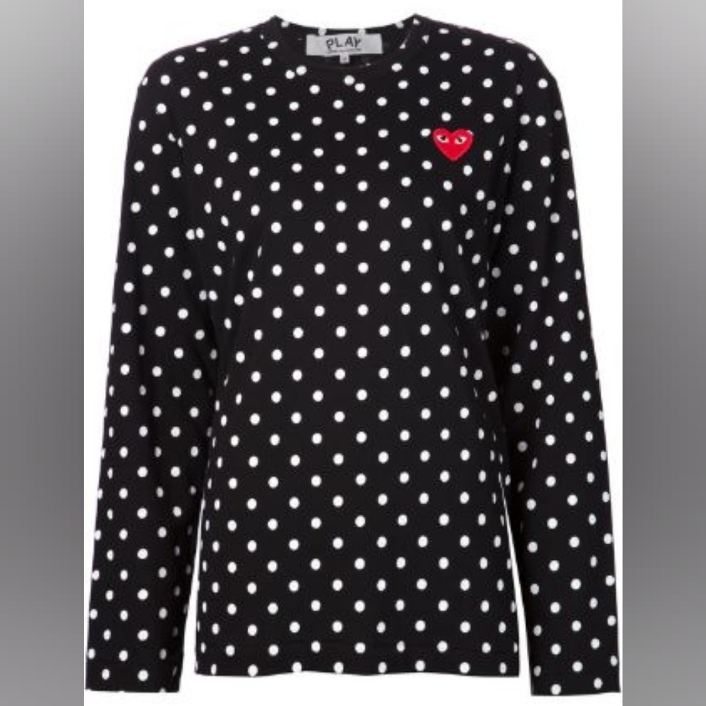 Comme Des Garçons Playlong sleeve polka dot T-shirt